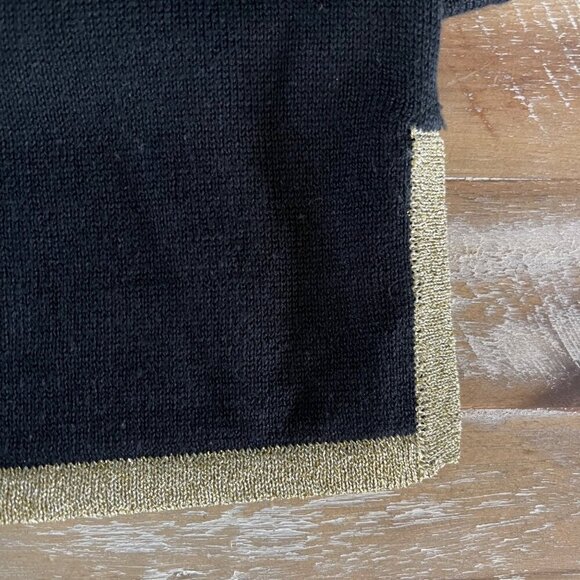 Quacker Factory Women Black Tunic Top Sz S Holiday Christmas Party Sequins Beads - Picture 6 of 11